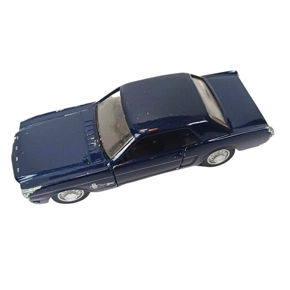 Vintage Ford Mustang‎ Diecast Model Car Navy Blue 1/64 Scale Opening Doors